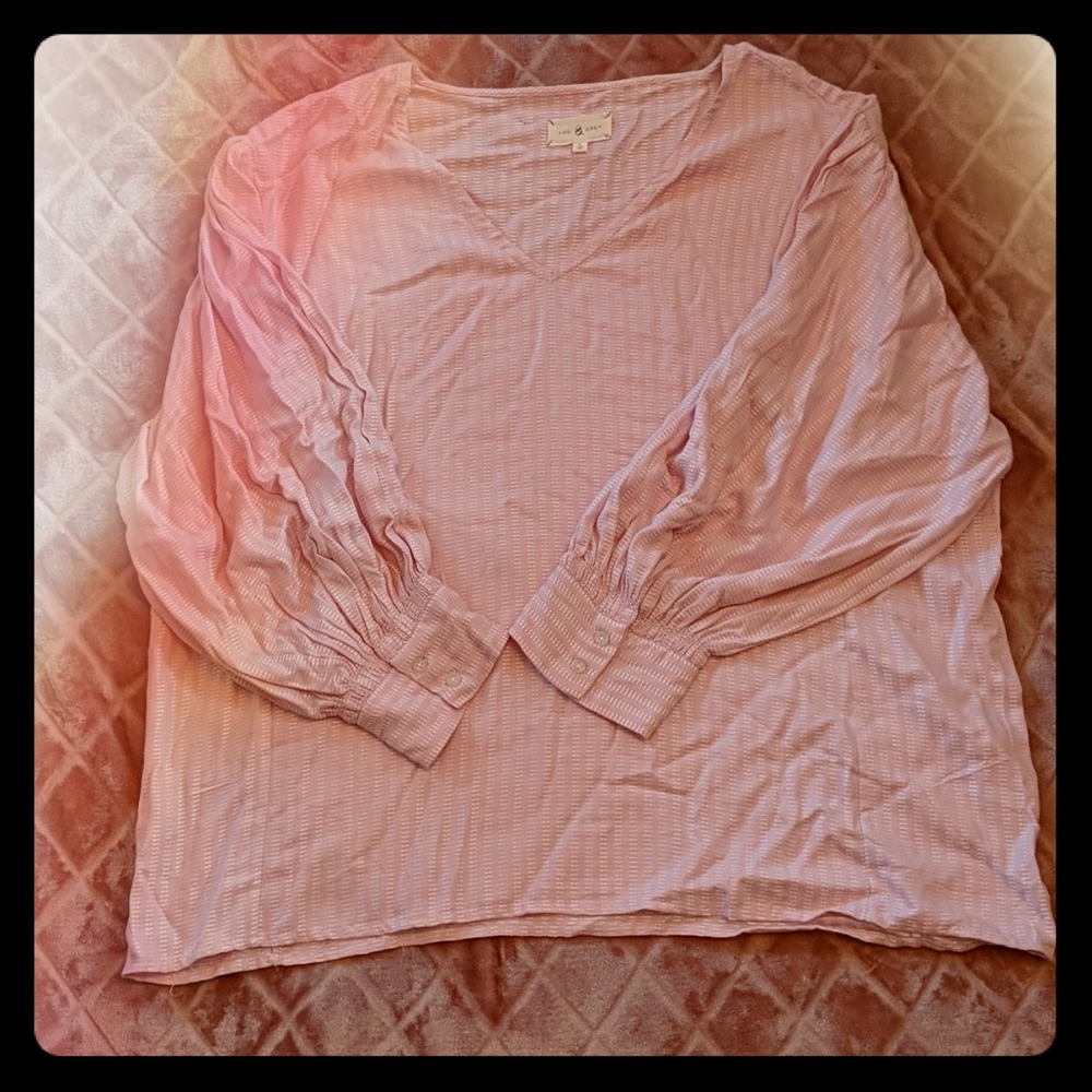 Lou and Gray Soft Knit Blouse with Puffy Sleeves